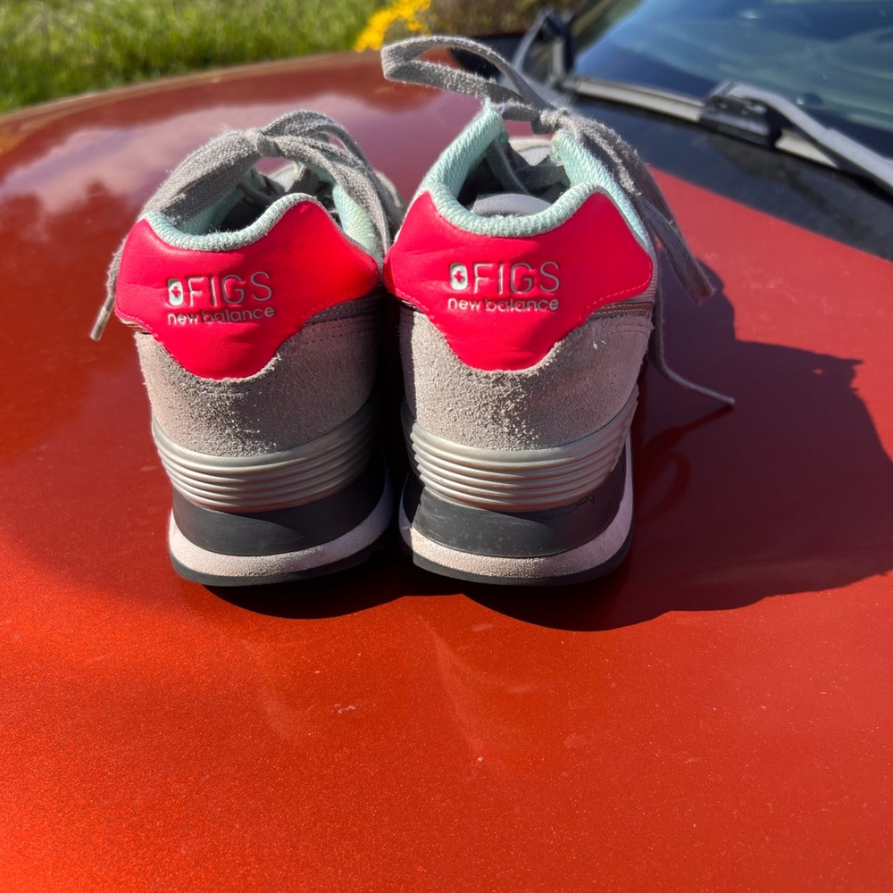 New Balance Figs collaboration Gray and Red Athletic Shoes